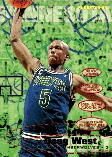 Card nba doug west 1995 - doug, fleer