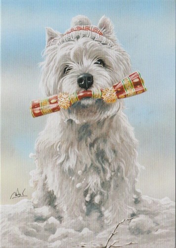 Biglietto natale westie - biglietto,