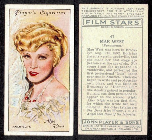 Cartolina tabacco mae west - cartolina,