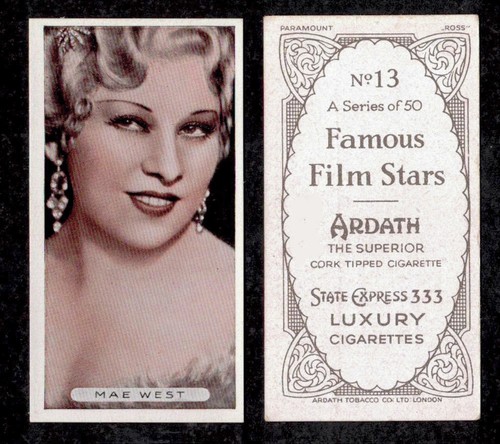 Mae west tabacco card vintage - west,