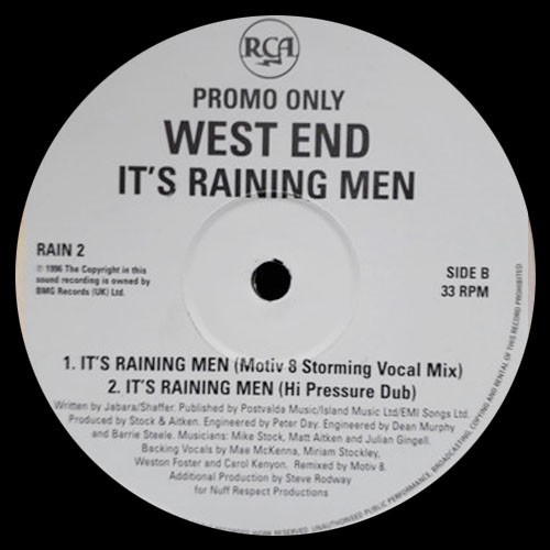 West end s raining men - –,